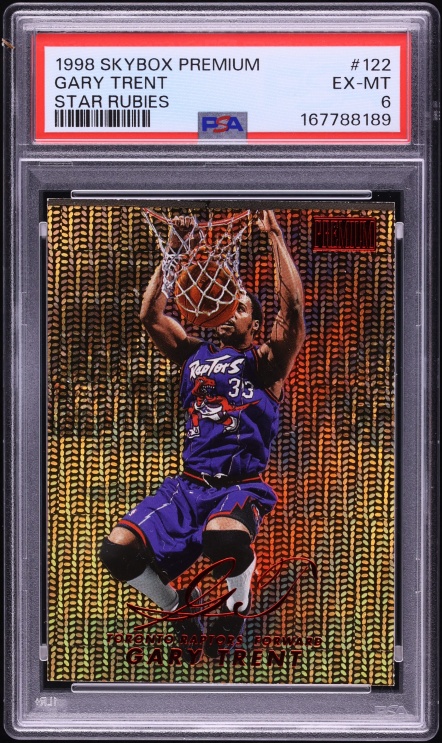 1998 Skybox Premium Star Rubies Gary Trent /50 #122 PSA 6 EXMT