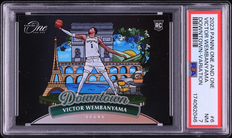 2023 Panini One And One Downtown Variation Victor Wembanyama ROOKIE #6 PSA 7 NRMT