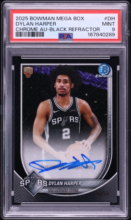 2025 Bowman Chrome Mega Box Black Refractor Dylan Harper ROOKIE AUTO /10 #DH PSA 9 MINT
