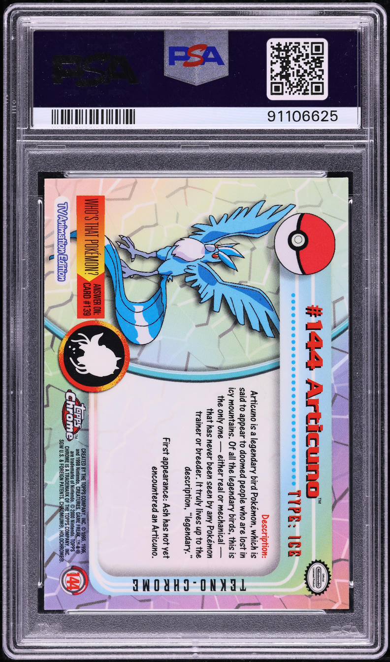 2000 Topps Chrome Pokemon Series 2 Tekno Articuno #144 PSA 9 MINT