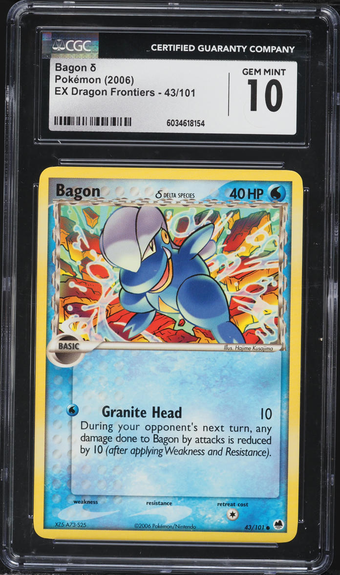 2006 Pokemon EX Dragon Frontiers Bagon #43 CGC 10 GEM MINT