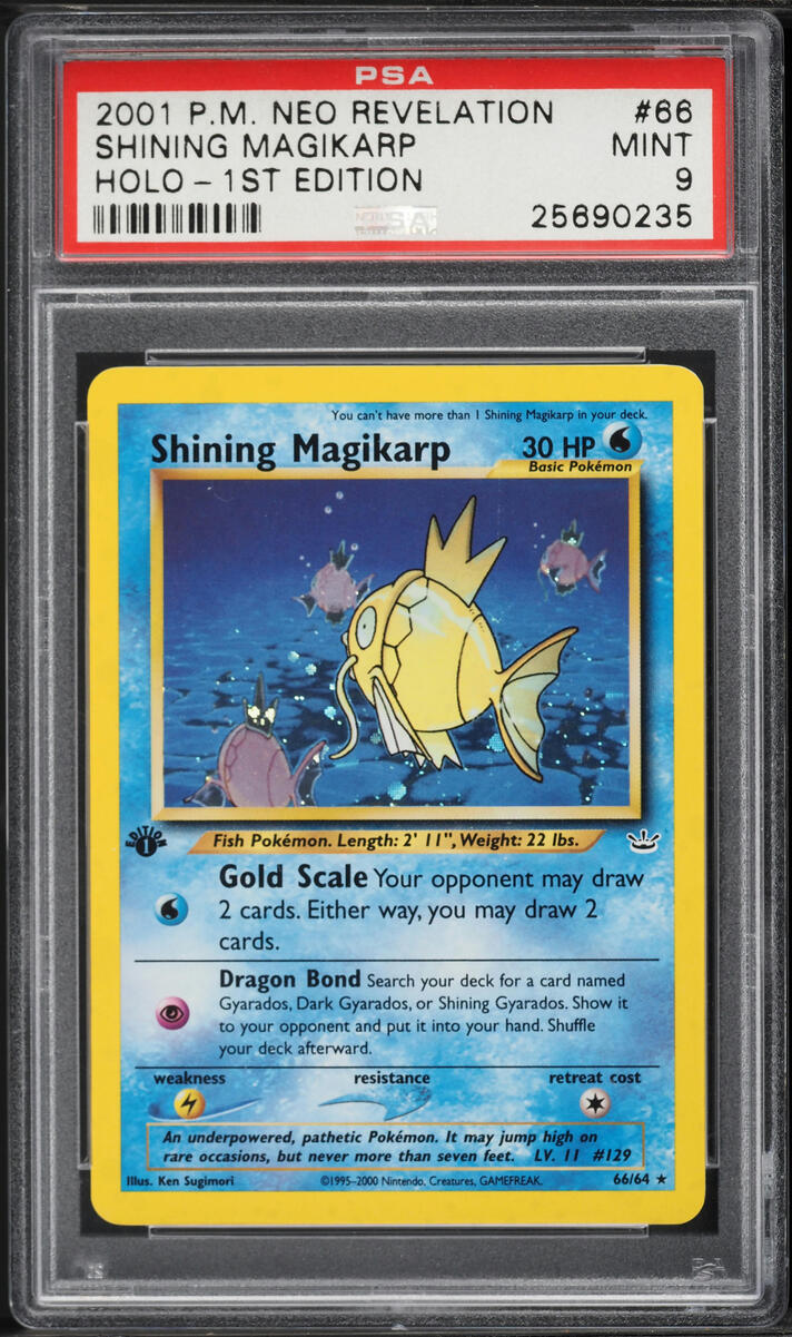 2001 Pokemon Neo Revelation 1st Edition Holo Shining Magikarp #66 PSA 9 MINT