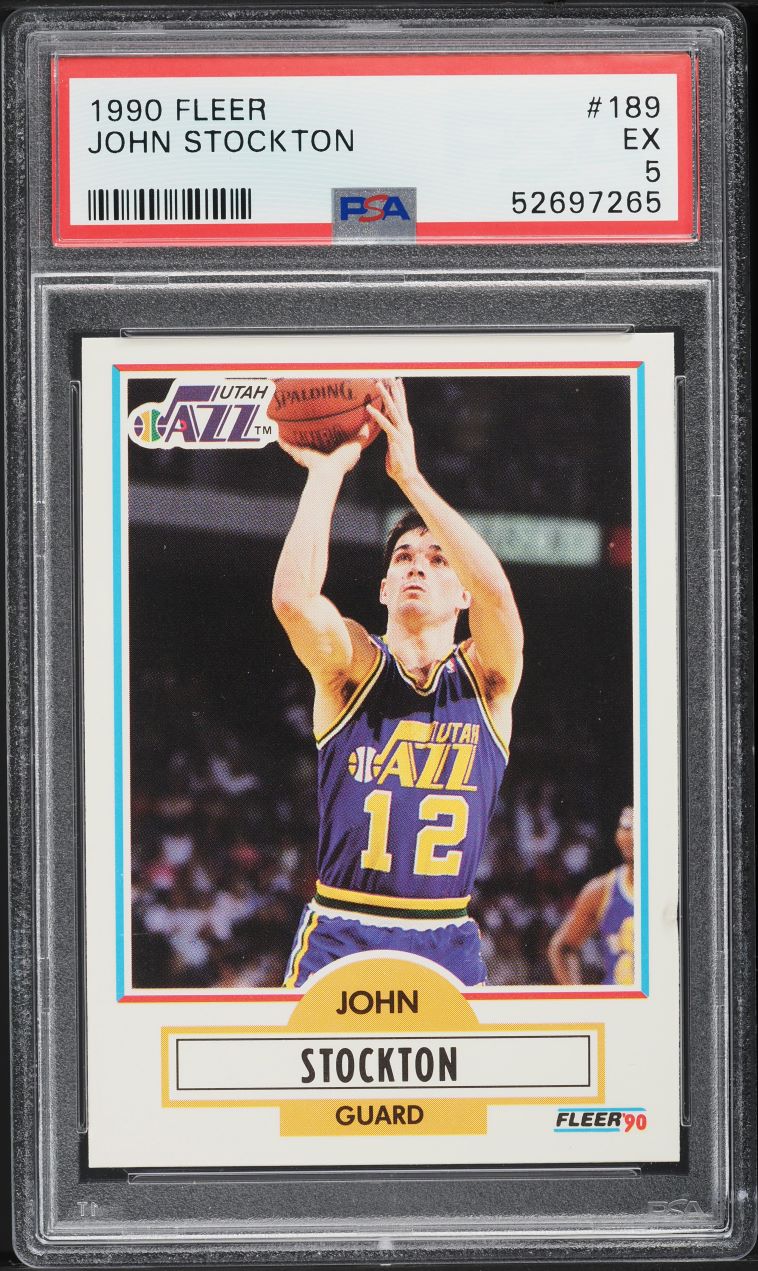1990 Fleer Basketball John Stockton #189 PSA 5 EX