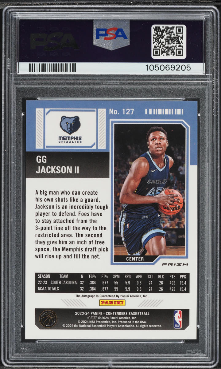 2023 Panini Contenders Premium Edition GG Jackson II ROOKIE AUTO #127 PSA 9 MINT