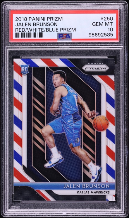 2018 Panini Prizm Red White Blue Jalen Brunson ROOKIE #250 PSA 10 GEM MINT