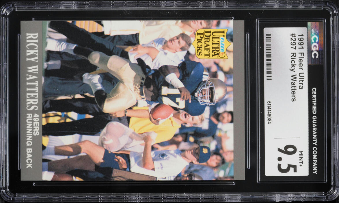 1991 Ultra Football Ricky Watters ROOKIE #297 CGC 9.5 MINT+
