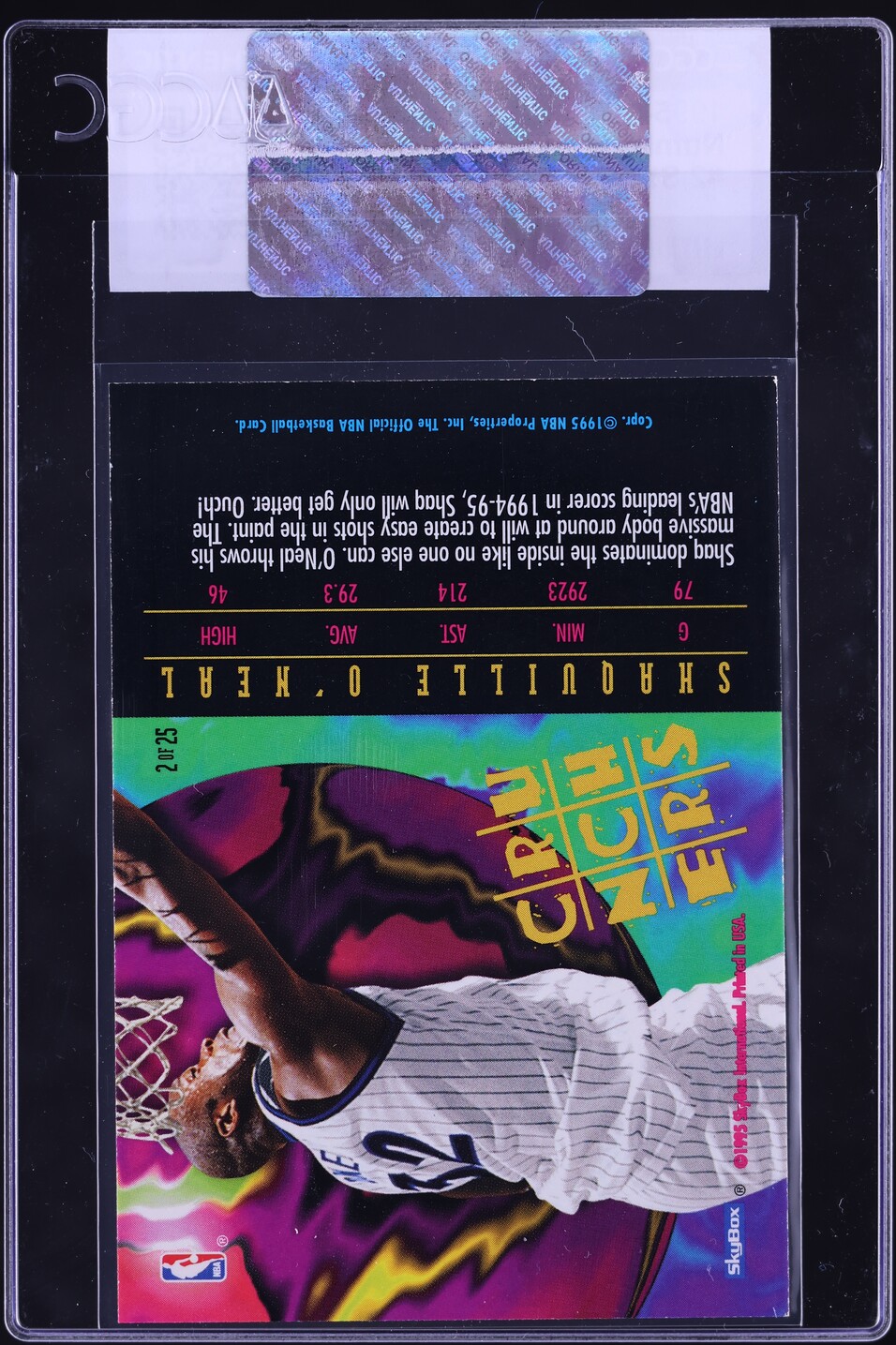 1995 Hoops Number Crunchers Shaquille O'Neal #2 CGC AUTH