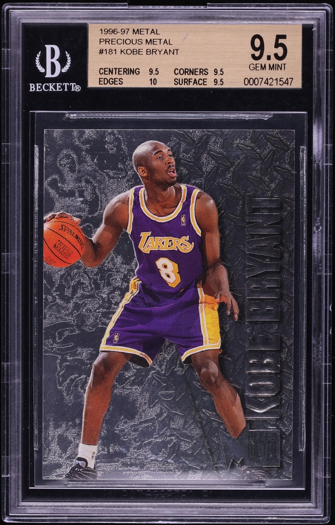1996 Precious Metal Basketball Kobe Bryant ROOKIE #181 BGS 9.5 GEM MINT