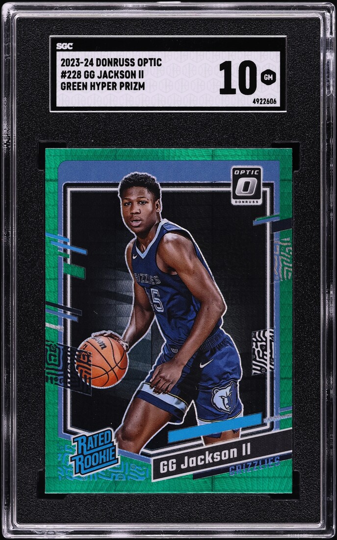 2023 Donruss Optic Green Hyper Prizm GG Jackson II ROOKIE #228 SGC 10 GEM MINT