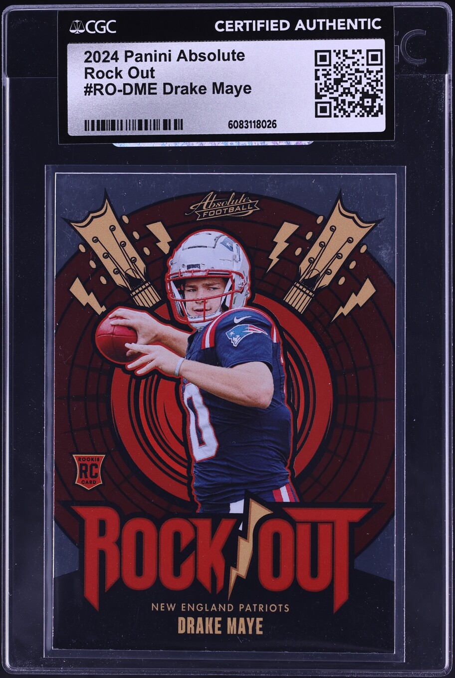 2024 Absolute Rock Out Drake Maye ROOKIE #RO-DME CGC AUTH