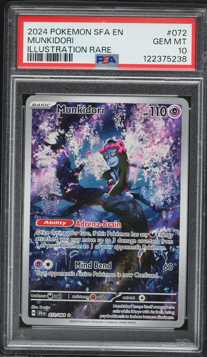 2024 Pokemon Scarlet & Violet Shrouded Fable IR Munkidori #72 PSA 10 GEM MINT
