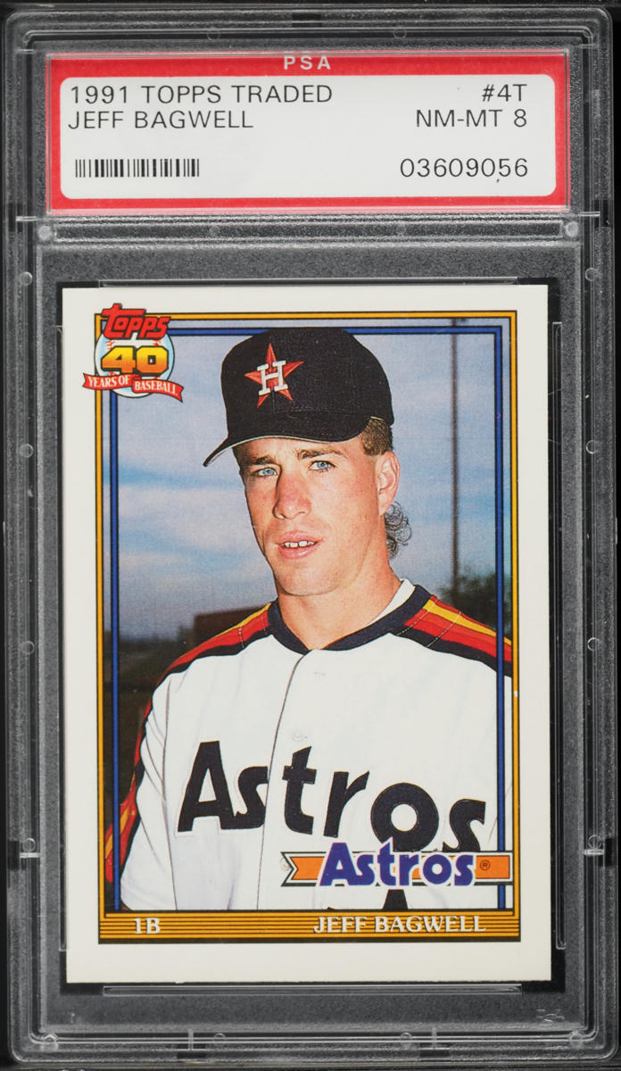 1991 Topps Traded Jeff Bagwell ROOKIE #4T PSA 8 NM-MT