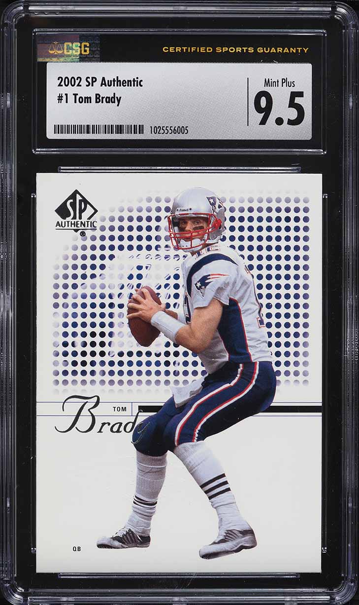 2002 SP Authentic Tom Brady #1 CSG 9.5 MINT+