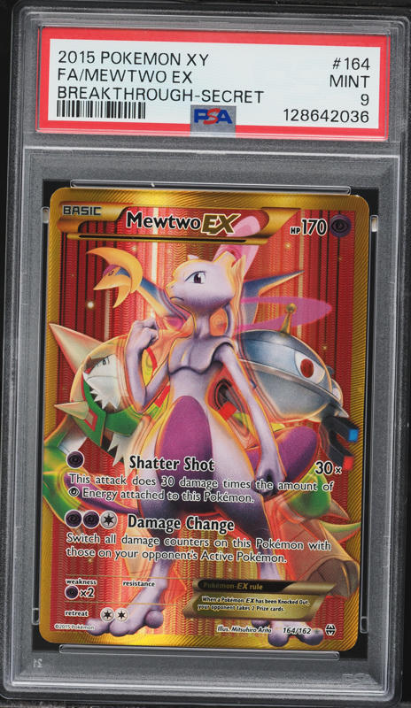2015 Pokemon XY Breakthrough Full Art M Mewtwo EX #159 PSA 10 GEM