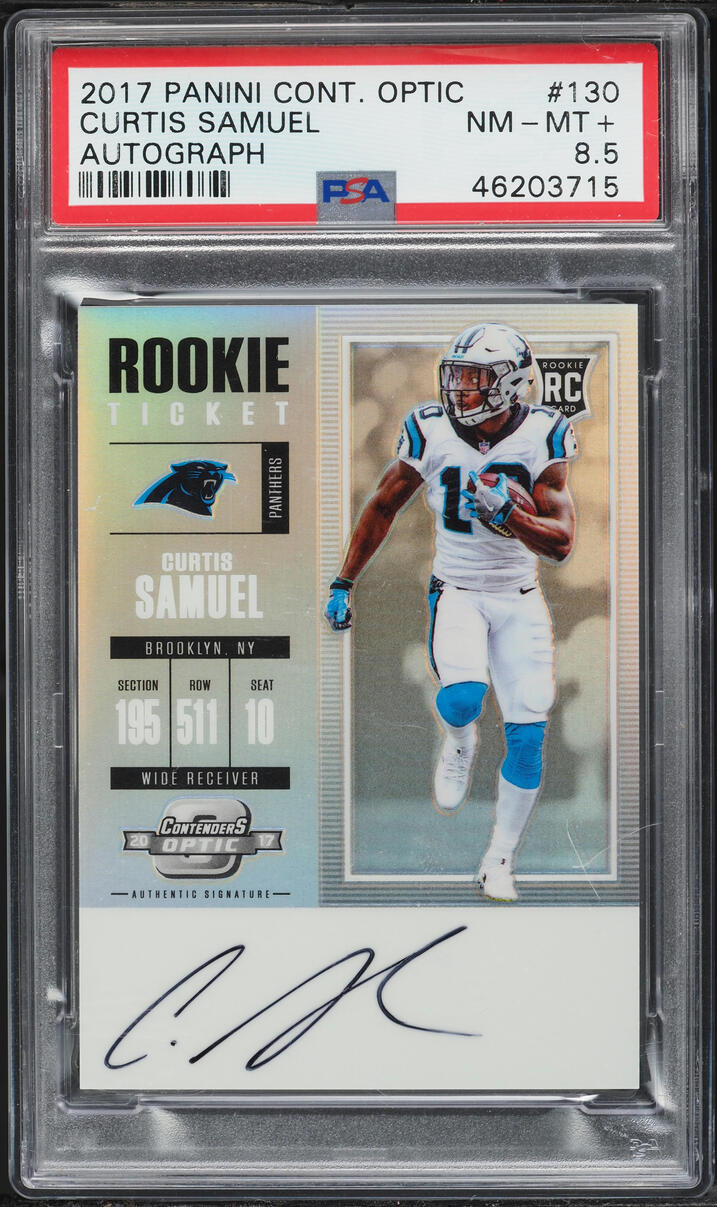 2017 Panini Contenders Optic Curtis Samuel ROOKIE AUTO #130 PSA 8.5 NM-MT+