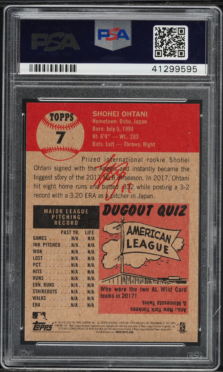 2018 Topps Living Shohei Ohtani ROOKIE #7 PSA 10 GEM MINT