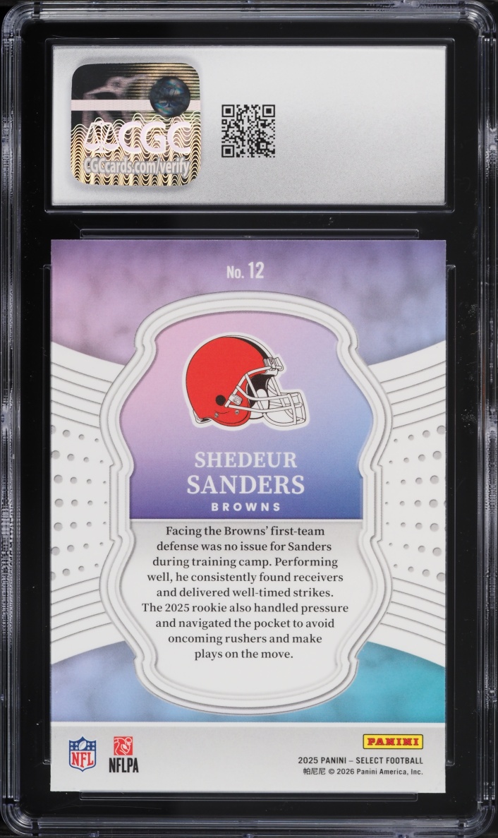 2025 Select Certified Shedeur Sanders ROOKIE #12 CGC 10 GEM MINT