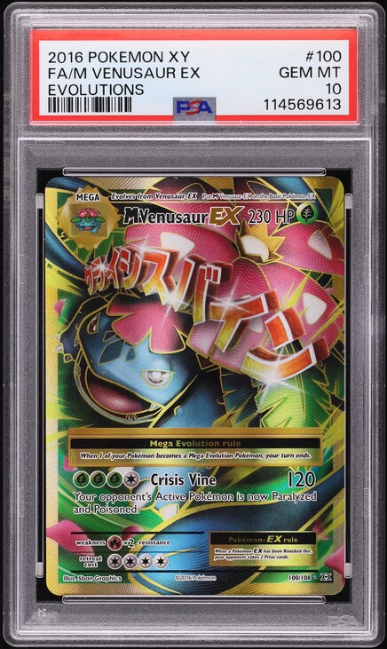 2016 Pokemon XY Evolutions Full Art M Venusaur EX #100 PSA 10 GEM