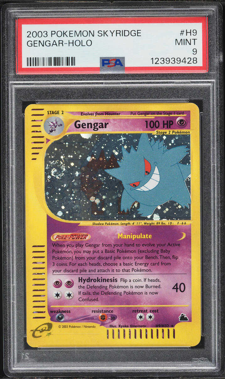 2003 Pokemon Skyridge Holo Gengar #H9 PSA 9 MINT