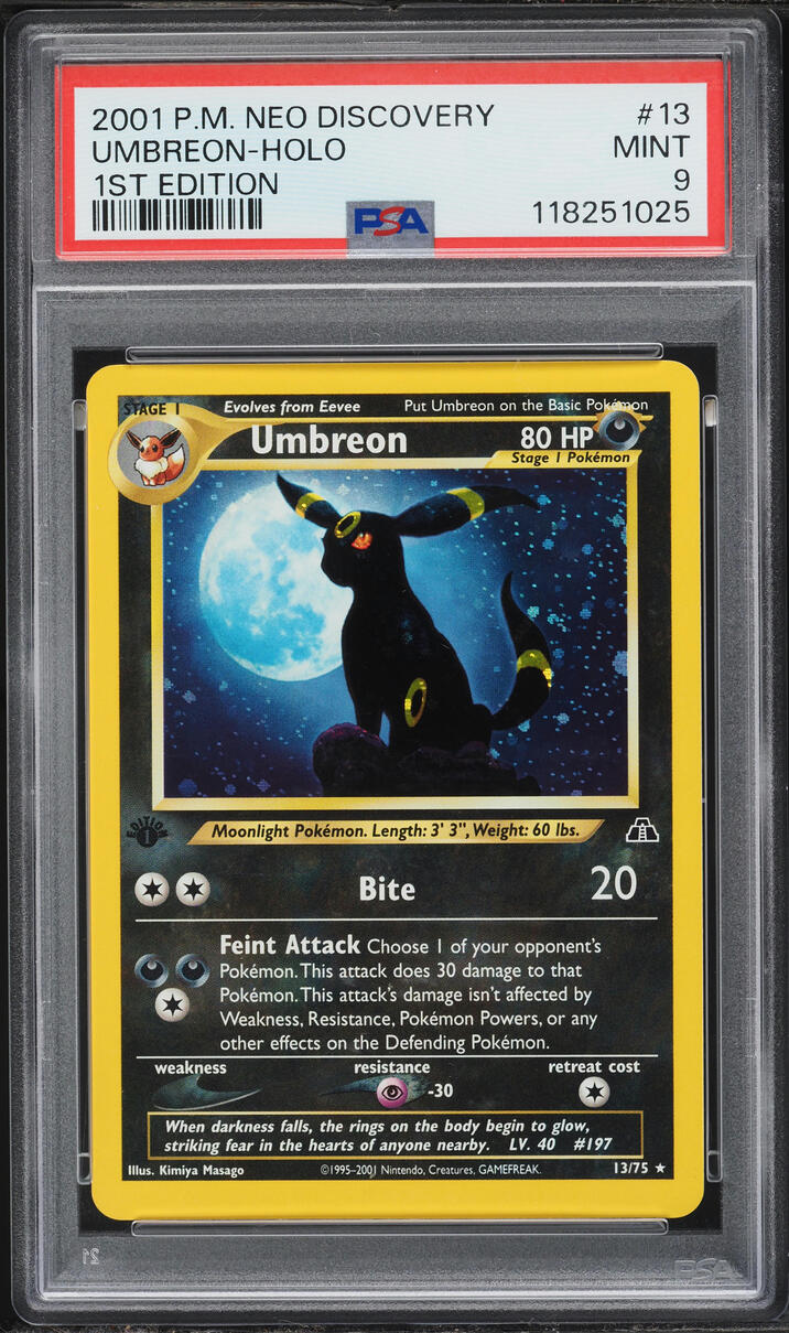2001 Pokemon Neo Discovery 1st Edition Holo Umbreon #13 PSA 9 MINT