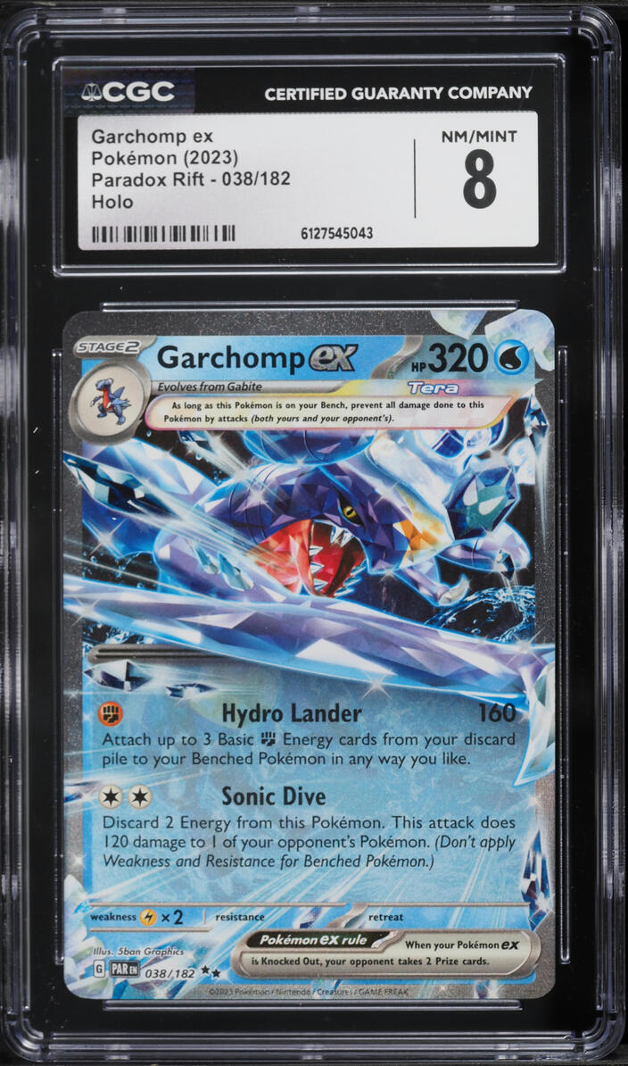 2023 Pokemon Scarlet & Violet Paradox Rift Holo Garchomp ex #38 CGC 8 NM-MT