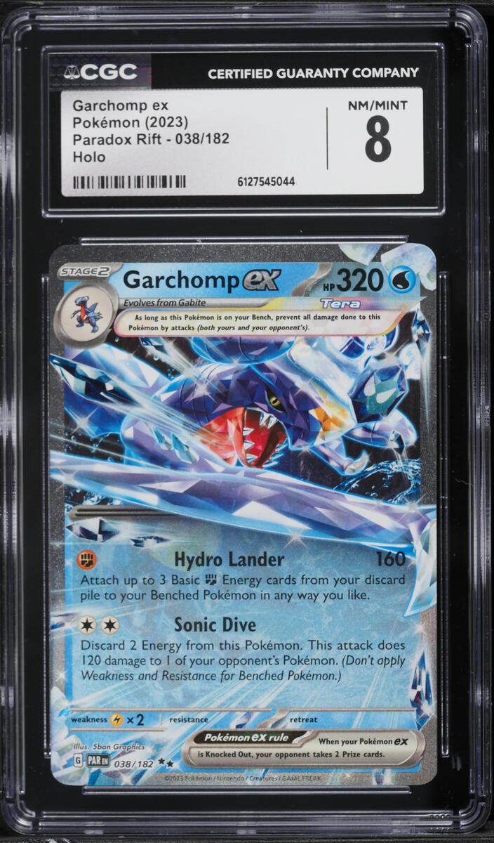 2023 Pokemon Scarlet & Violet Paradox Rift Holo Garchomp ex #38 CGC 8 NM-MT