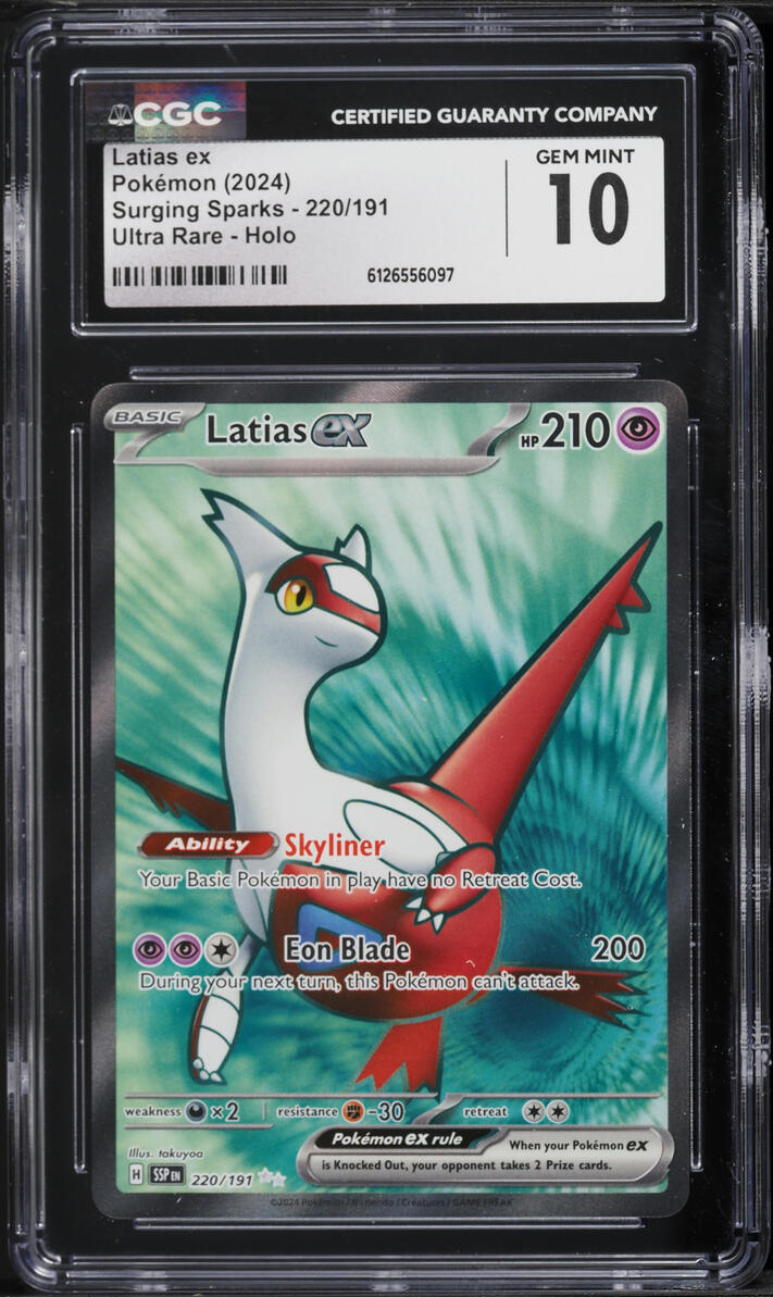 2024 Pokemon Scarlet & Violet Surging Sparks Full Art Latias ex #220 CGC 10 GEM MINT