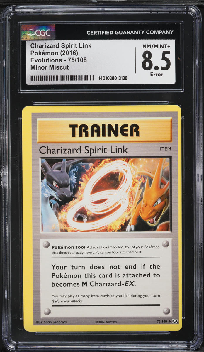 2016 Pokemon XY Evolutions Charizard Spirit Link #75 CGC 8.5 NM-MT+