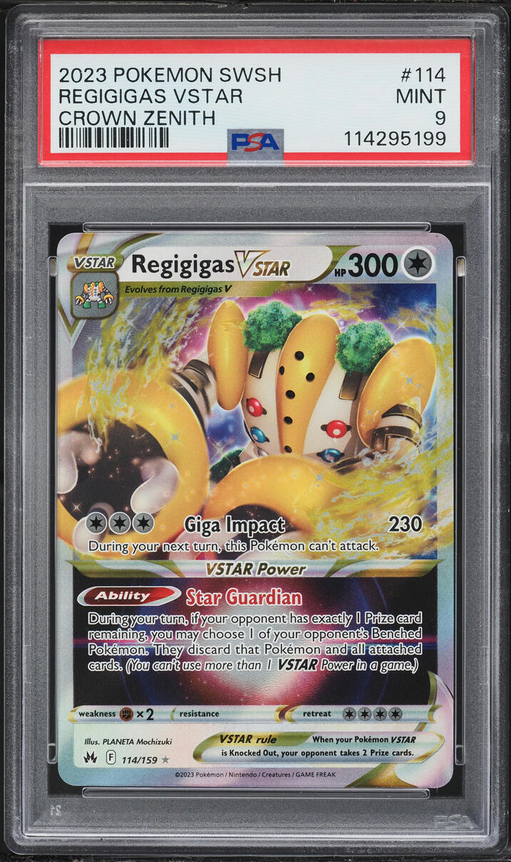 2023 Pokemon Sword & Shield Crown Zenith Regigigas VSTAR #114 PSA 9 MINT