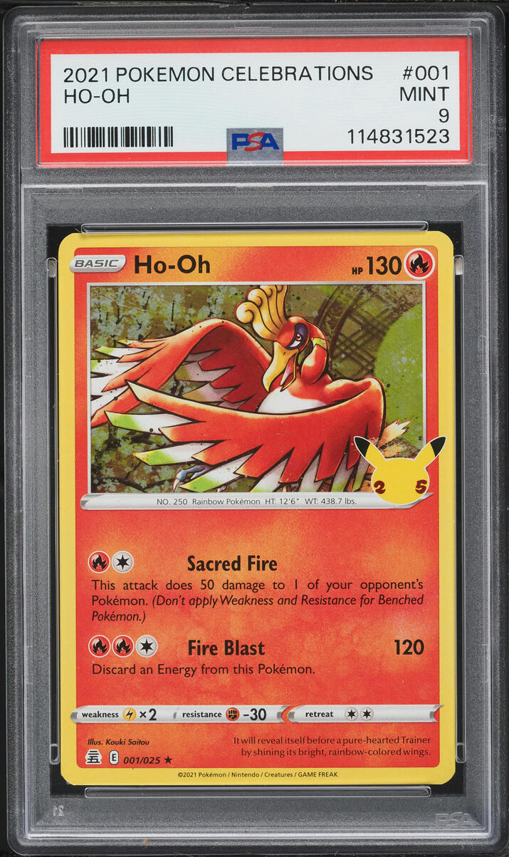 2021 Pokemon Sword & Shield Celebrations Ho-Oh #1 PSA 9 MINT
