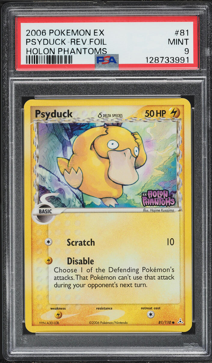 2006 Pokemon EX Holon Phantoms Reverse Holo Psyduck #81 PSA 9 MINT