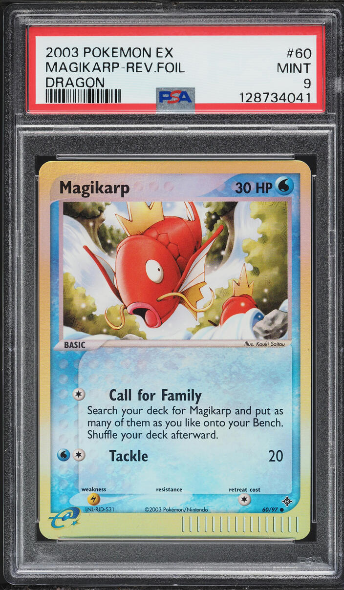 2003 Pokemon EX Dragon Reverse Holo Magikarp #60 PSA 9 MINT