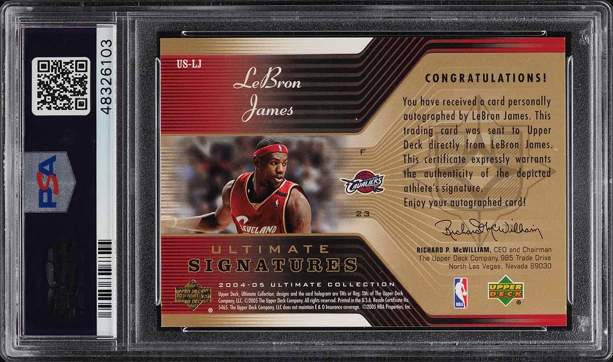 2004 Ultimate Collection Signatures LeBron James AUTO DNA 10 #US-LJ PSA AUTH
