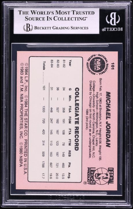 1984 Star Basketball Michael Jordan ROOKIE #101 BGS 8.5 NM-MT+