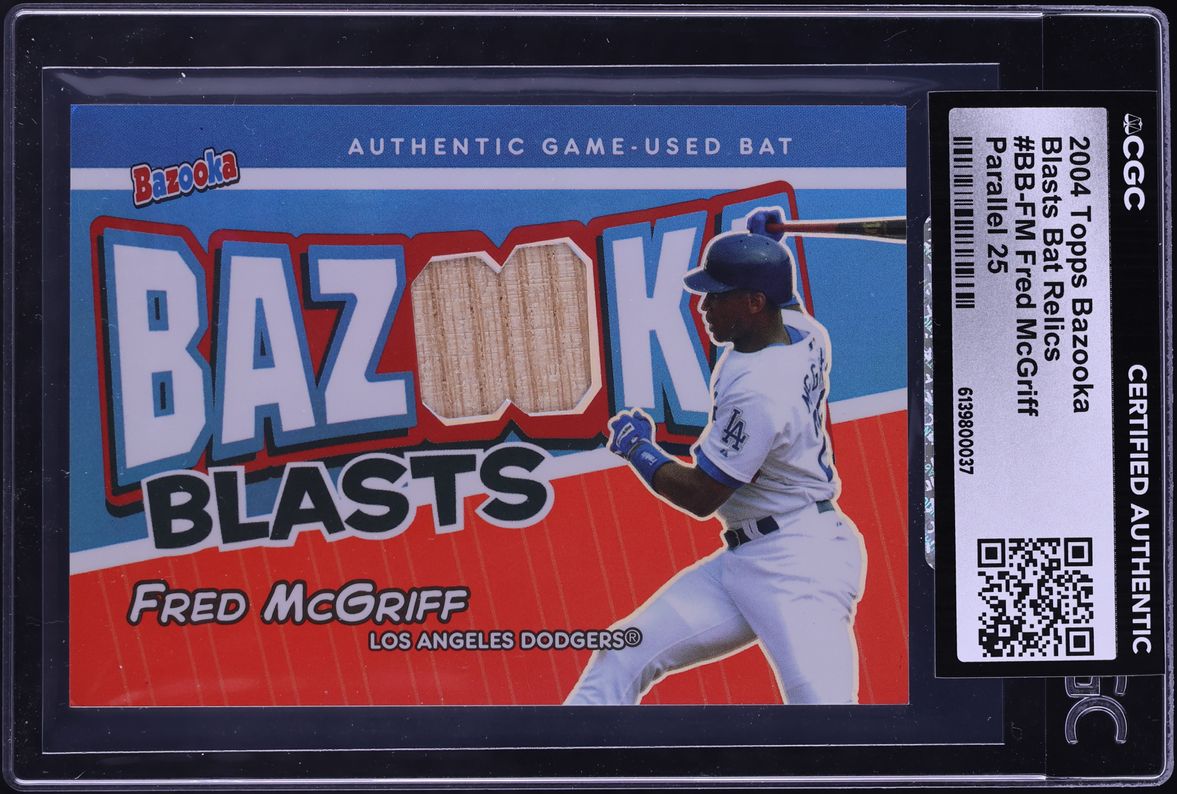 2004 Topps Bazooka Blasts Parallel 25 Fred McGriff RELIC /25 #BB-FM CGC AUTH