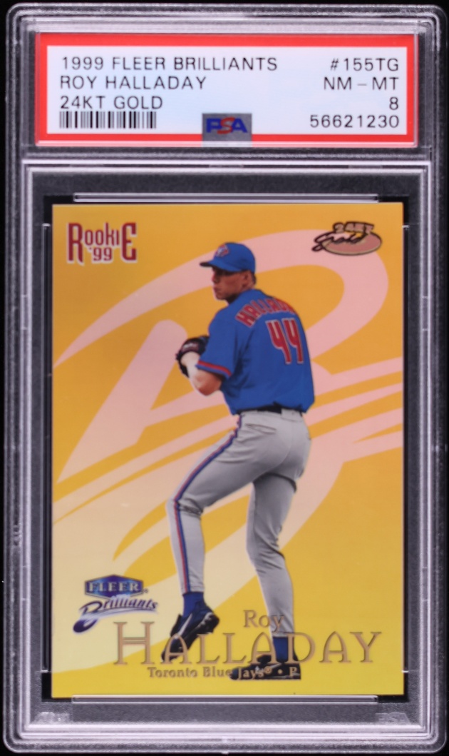 1999 Fleer Brilliants 24kt Gold Roy Halladay ROOKIE /24 #155TG PSA 8 NM-MT - Photo 1