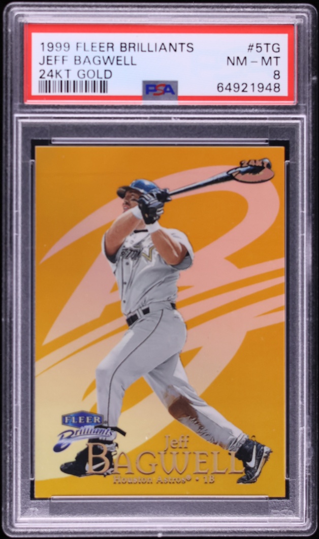 1999 Fleer Brilliants 24kt Gold Jeff Bagwell /24 #5TG PSA 8 NM-MT - Photo 1