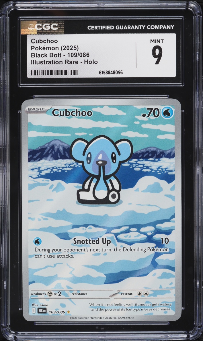 2025 Pokemon Scarlet & Violet Black Bolt IR Cubchoo #109 CGC 9 MINT