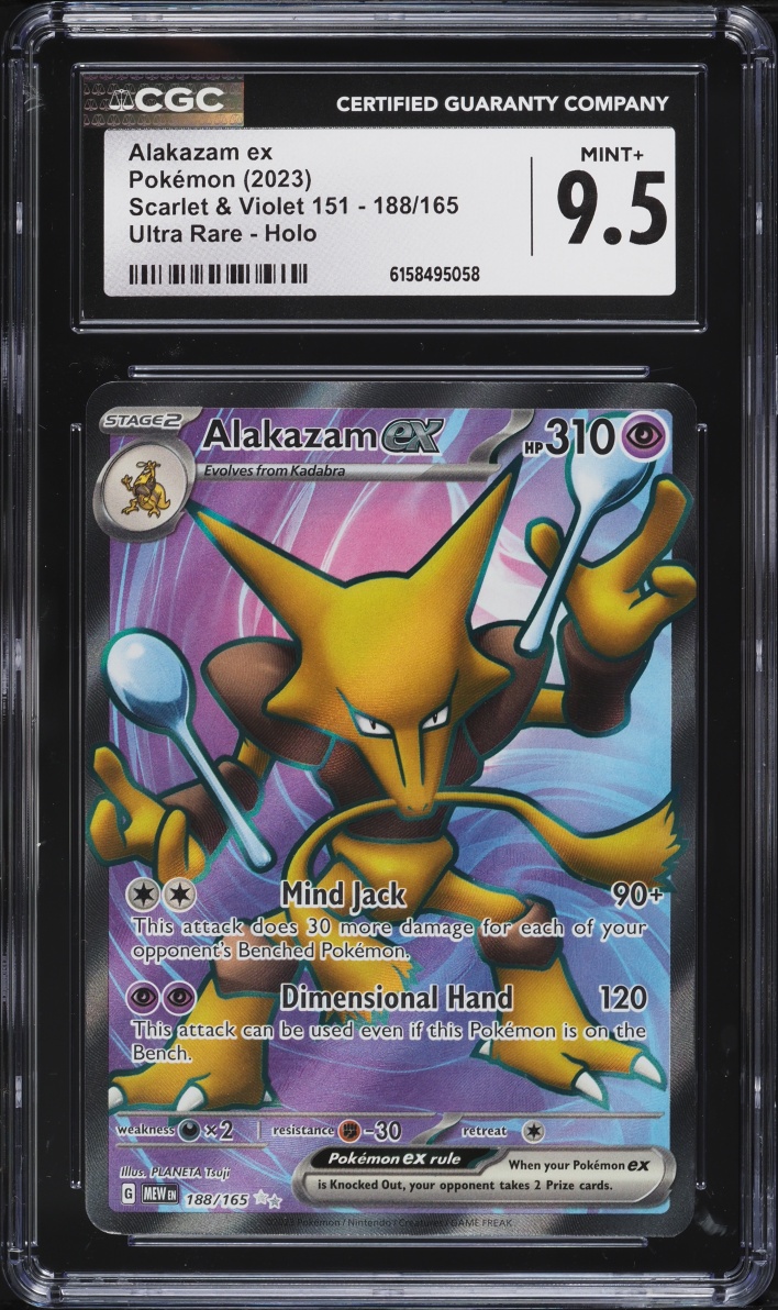 2023 Pokemon Scarlet & Violet 151 Full Art Alakazam ex #188 CGC 9.5 MINT+