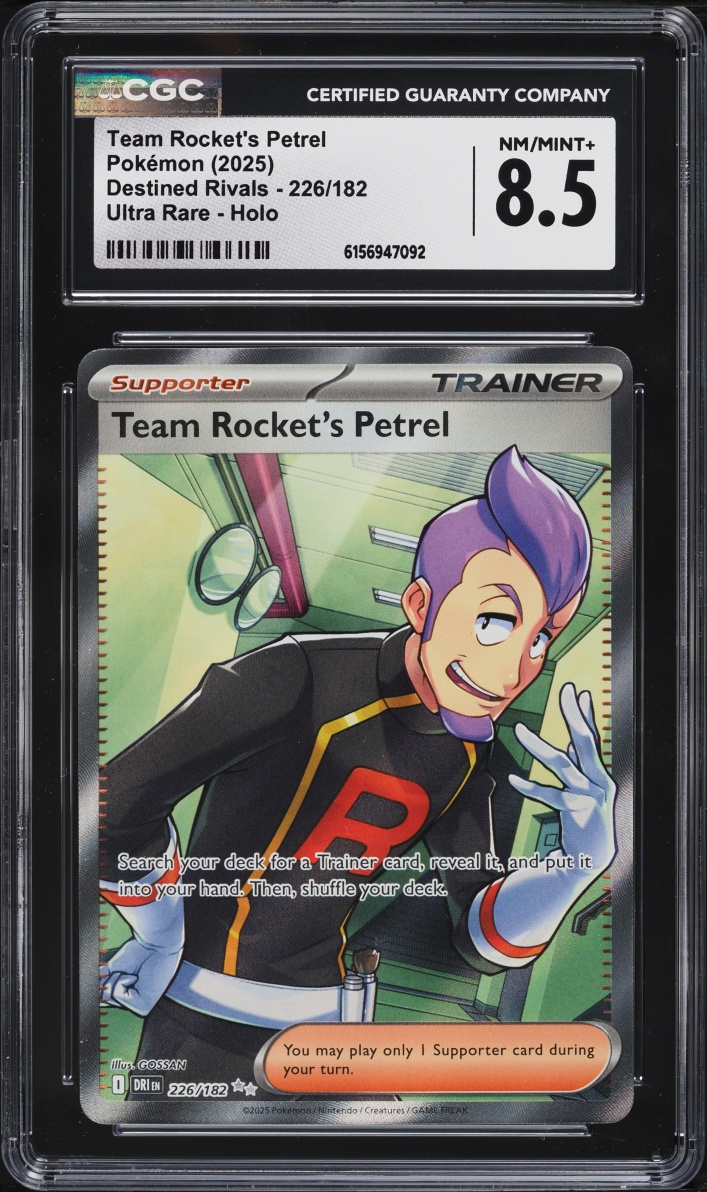 2025 Pokemon Scarlet & Violet Destined Rivals Full Art Team Rocket's Petrel #226 CGC 8.5 NM-MT+