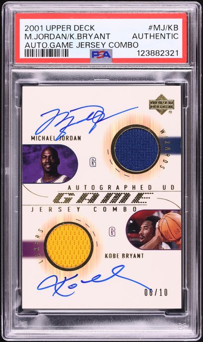 2001 Upper Deck Game Jersey Combo Michael Jordan & Kobe Bryant