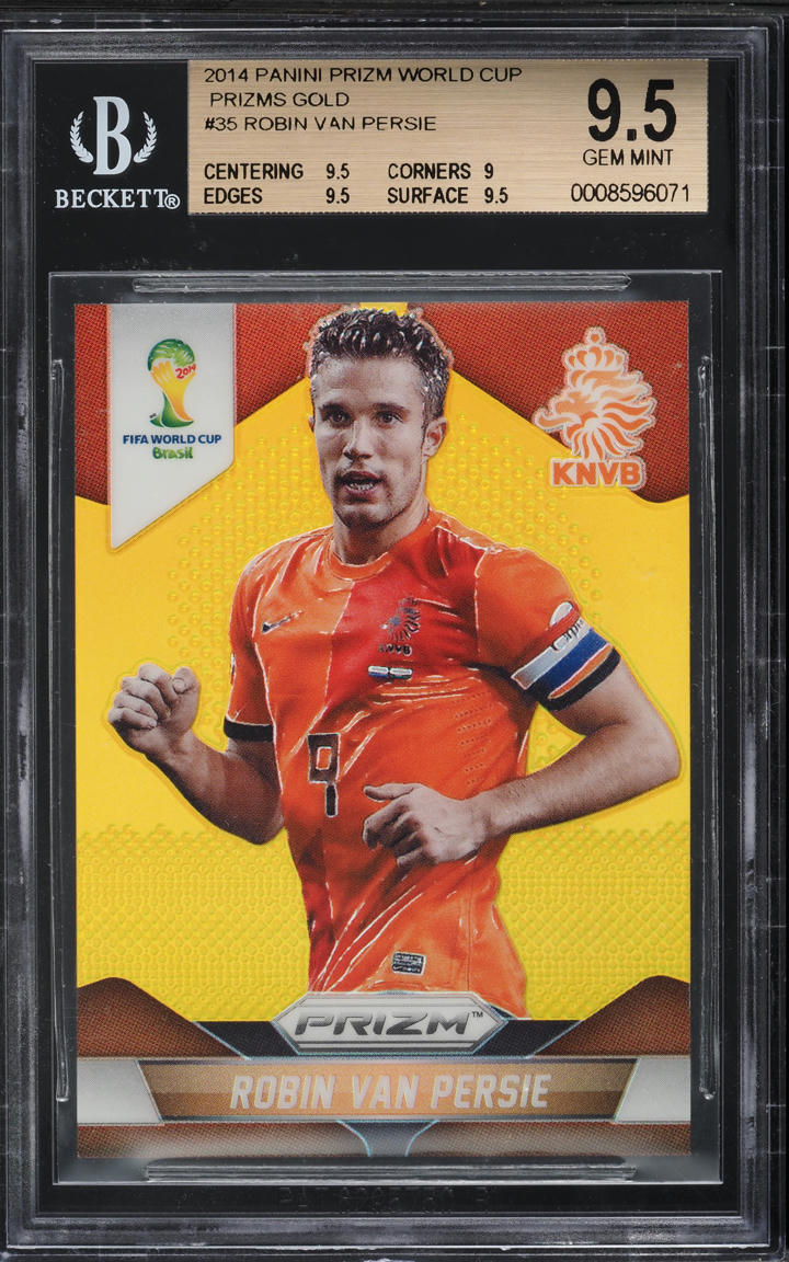 2014 Panini Prizm World Cup Gold Robin Van Persie /10 #35 BGS 9.5 GEM MINT
