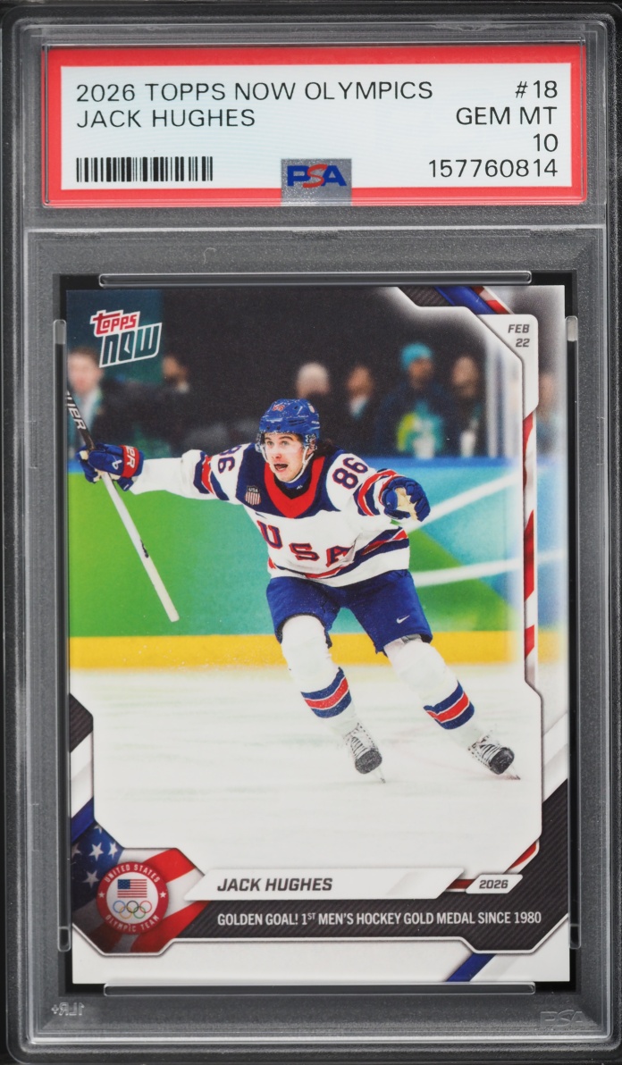 2026 Topps Now Olympics Jack Hughes #18 PSA 10 GEM MINT