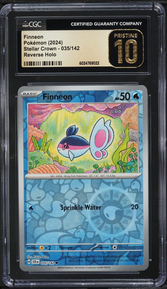 2024 Pokemon SV Stellar Crown Reverse Holo Finneon #35 CGC 10 PRISTINE