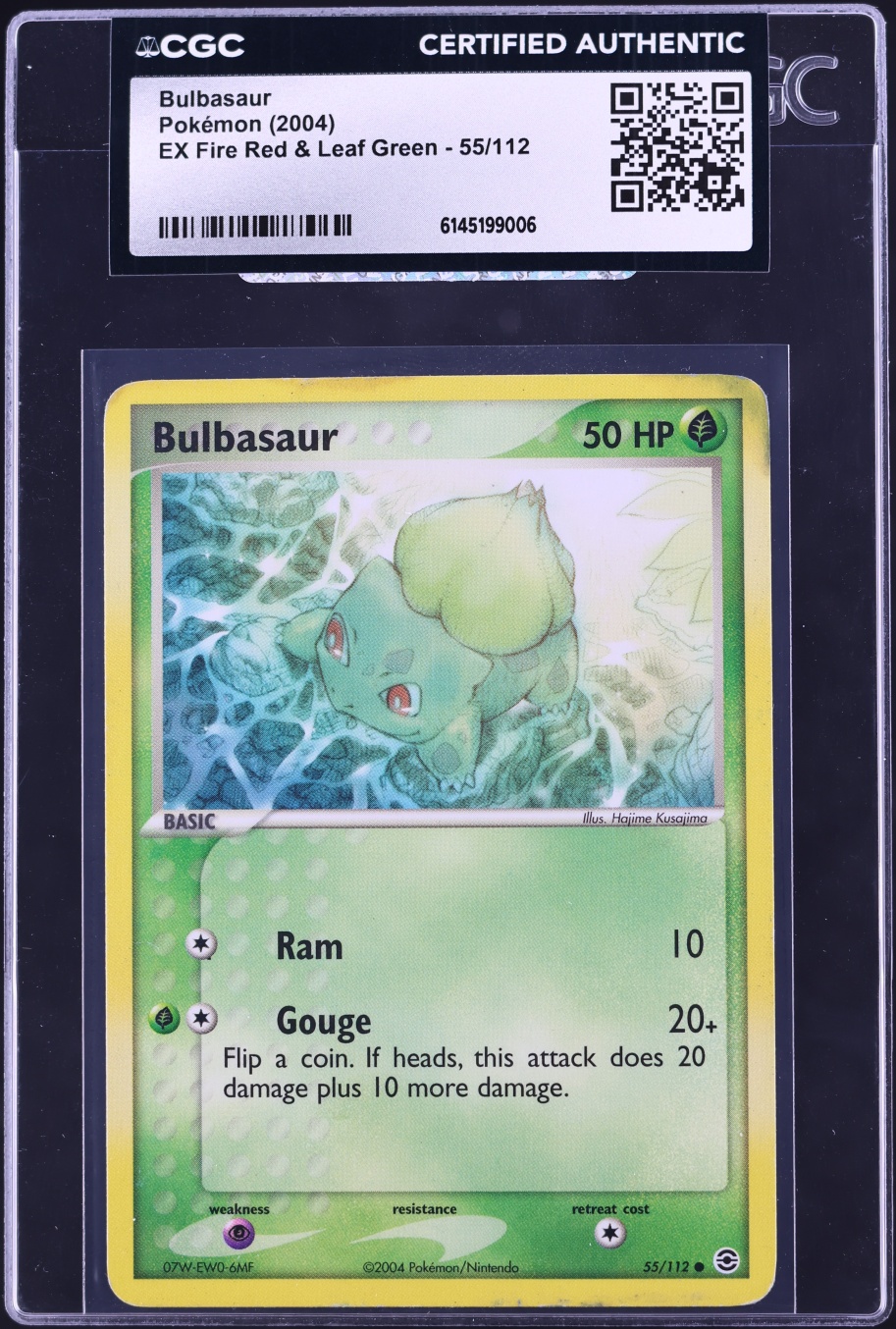 2004 Pokemon EX Fire Red & Leaf Green Bulbasaur #55 CGC AUTH