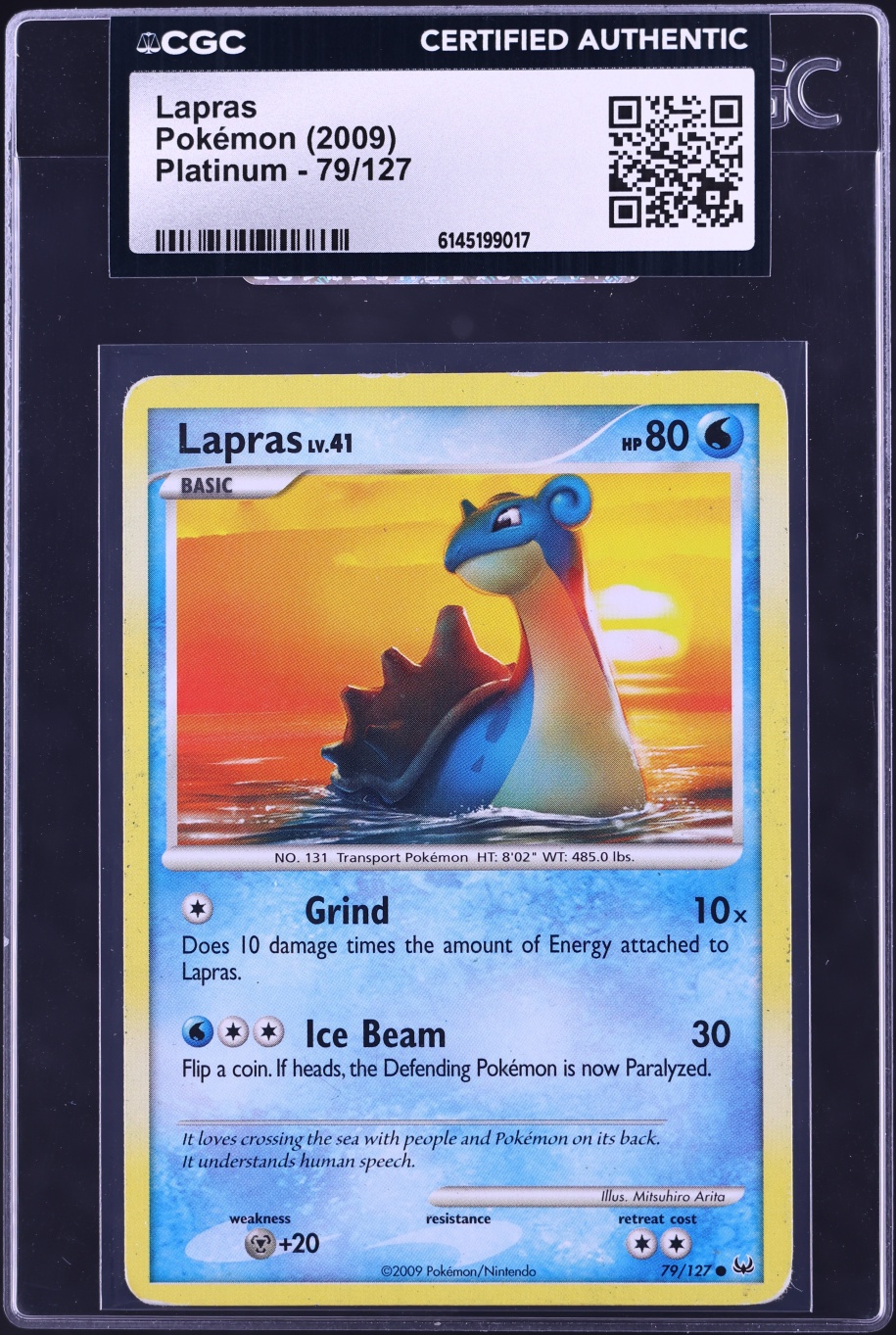 2009 Pokemon Platinum Lapras #79 CGC AUTH