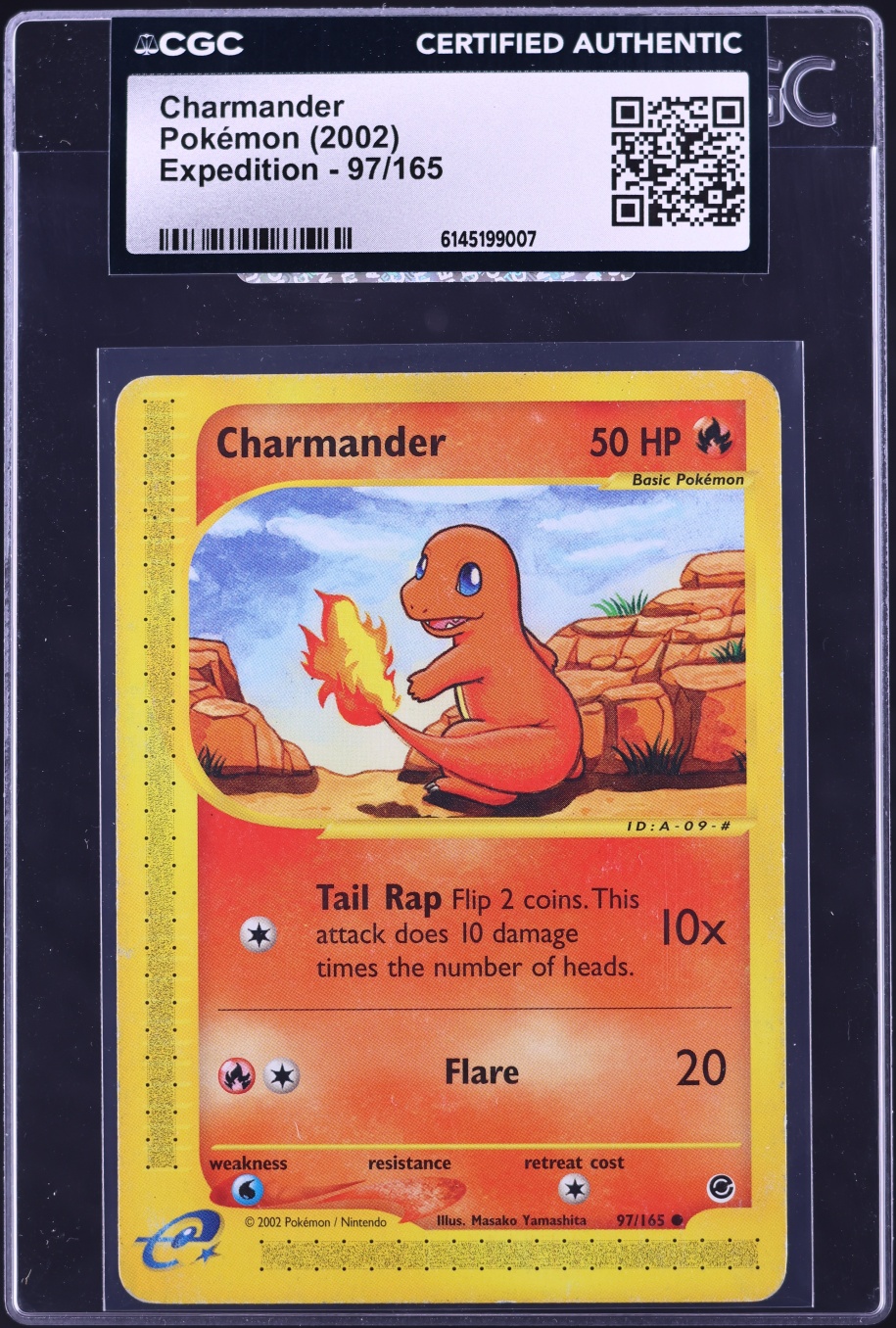 2002 Pokemon Expedition Charmander #97 CGC AUTH