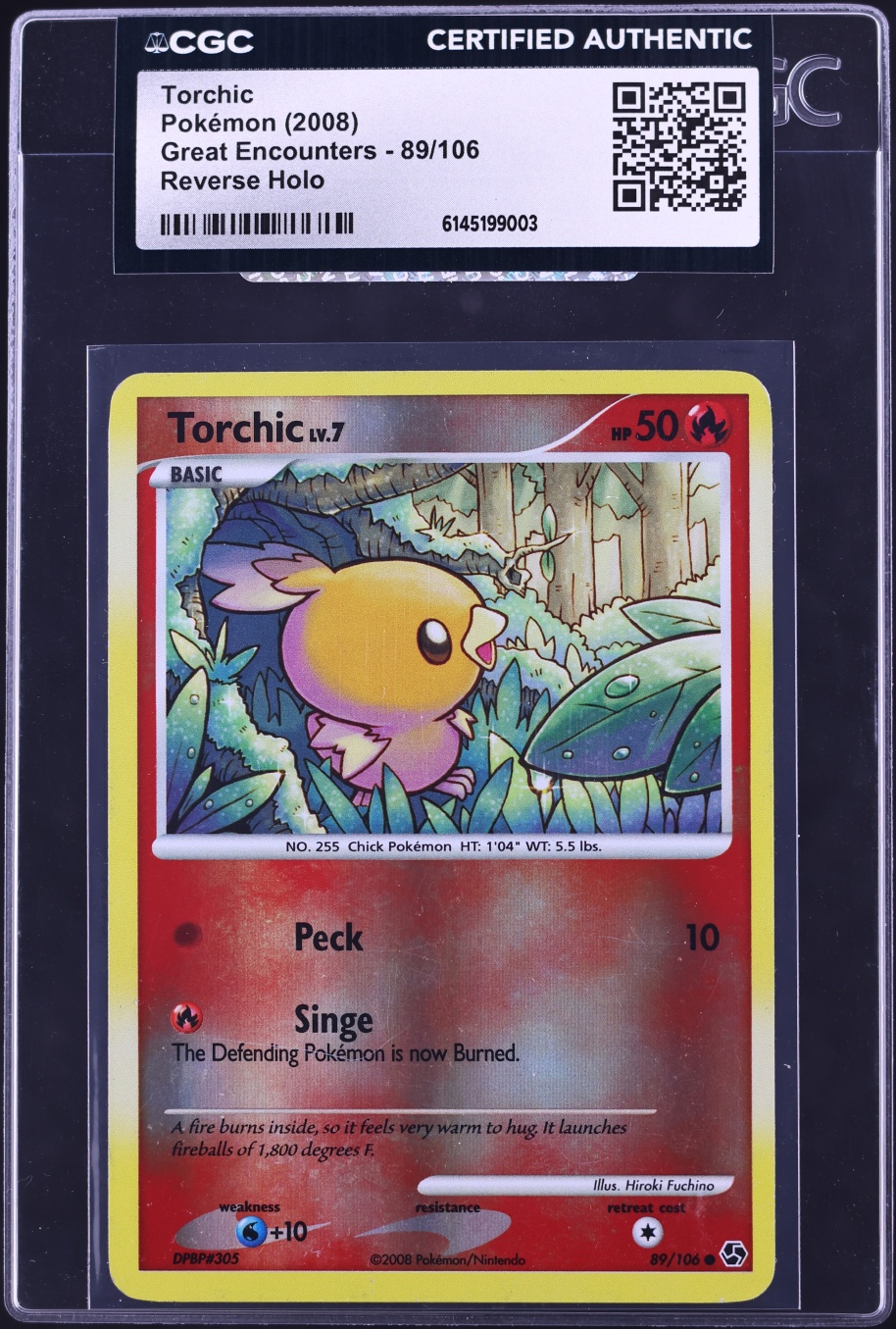 2008 Pokemon Diamond & Pearl Great Encounters Reverse Holo Torchic #89 CGC AUTH