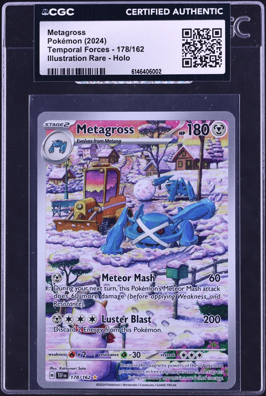 2024 Pokemon Scarlet & Violet Temporal Forces IR Metagross #178 CGC AUTH