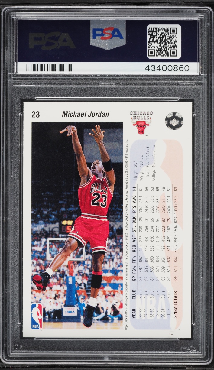 1992 Upper Deck Basketball Michael Jordan #23 PSA 10 GEM MINT - Photo 2